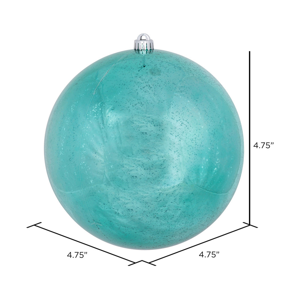 Vickerman 4.75" Teal Shiny Mercury Ball Ornament 4 per Bag