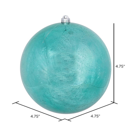 Vickerman 4.75" Teal Shiny Mercury Ball Ornament 4 per Bag