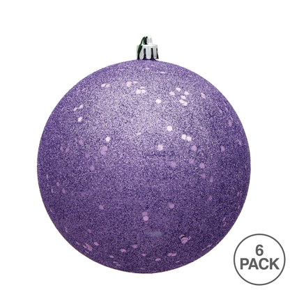 Vickerman 4" Lavender Sequin Ball Ornament 6 per Bag