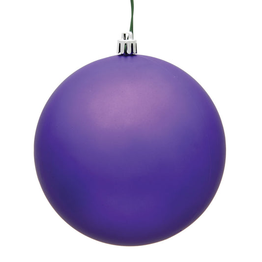 Vickerman 6" Purple Matte Ball Ornament 4 per Bag