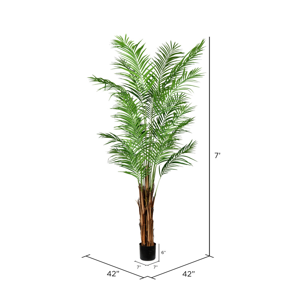 Vickerman 7' Artificial Potted Giant Areca Palm Tree.
