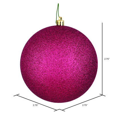 Vickerman 2.75" Berry Red Glitter Ball Ornament 12 per Bag