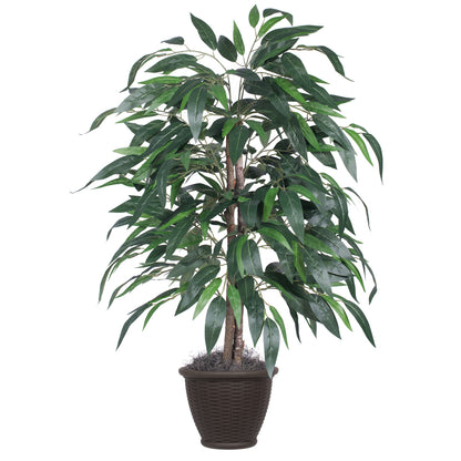 Vickerman 4' Artificial Mango Bush Brown Plastic Container.