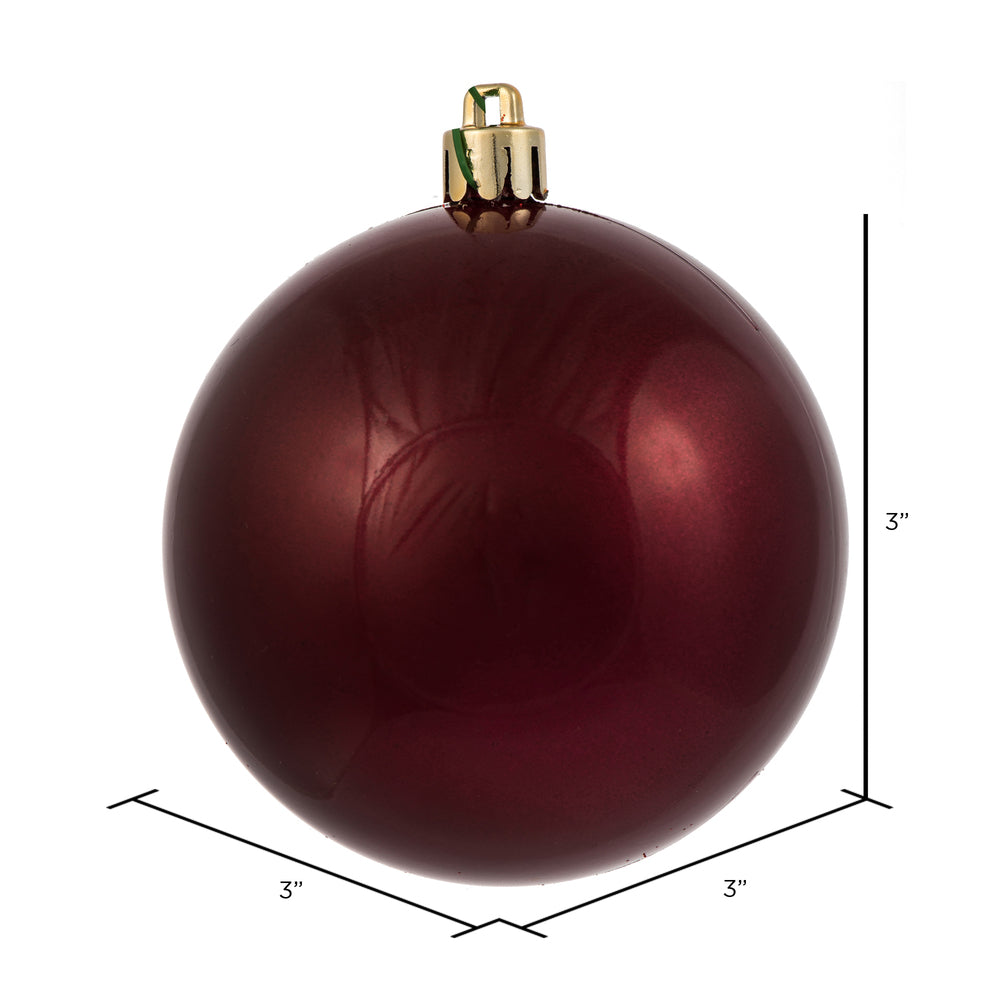 Vickerman 3" Berry Red Candy Ball Ornament 12 per Bag