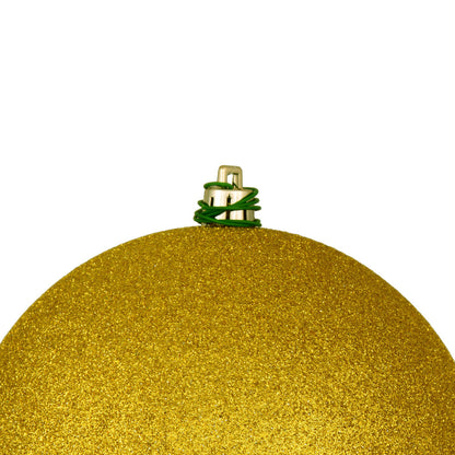 Vickerman 10" Medallion Gold Glitter Ball Ornament