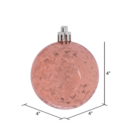 Vickerman 4" Rose Gold Shiny Mercury Ball Ornament 6 per Bag