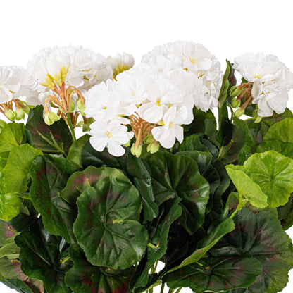 Vickerman 17.5" Artificial White Polyester Geranium Bush X 12
