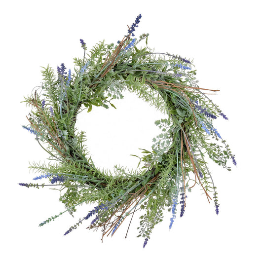 Vickerman 21" Artificial Lavender Wreath.