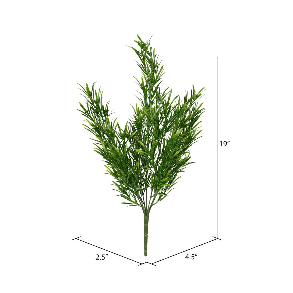 Vickerman 19" Artificial Green Podocarpus Bush UV Coated Pack of 2