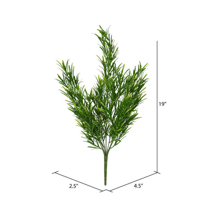 Vickerman 19" Artificial Green Podocarpus Bush UV Coated Pack of 2