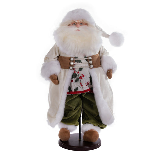 Vickerman 19" Happy Holly Daze Collection Santa Doll with Stand