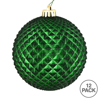 Vickerman 2.75" Emerald Durian Glitter Ball Ornament 12 per Bag