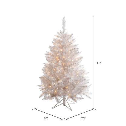 Vickerman 3.5' Sparkle White Spruce Artificial Christmas Tree Pure White LED Lights