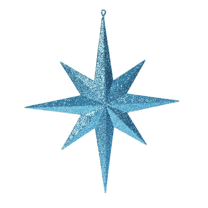 Vickerman 15.75" Turquoise Glitter Bethlehem Star Christmas Ornament