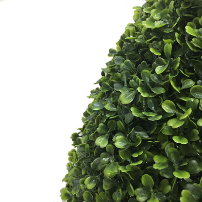 Vickerman 24" Artificial Boxwood Teardrop Shaped Bush Black Plastic Pot.