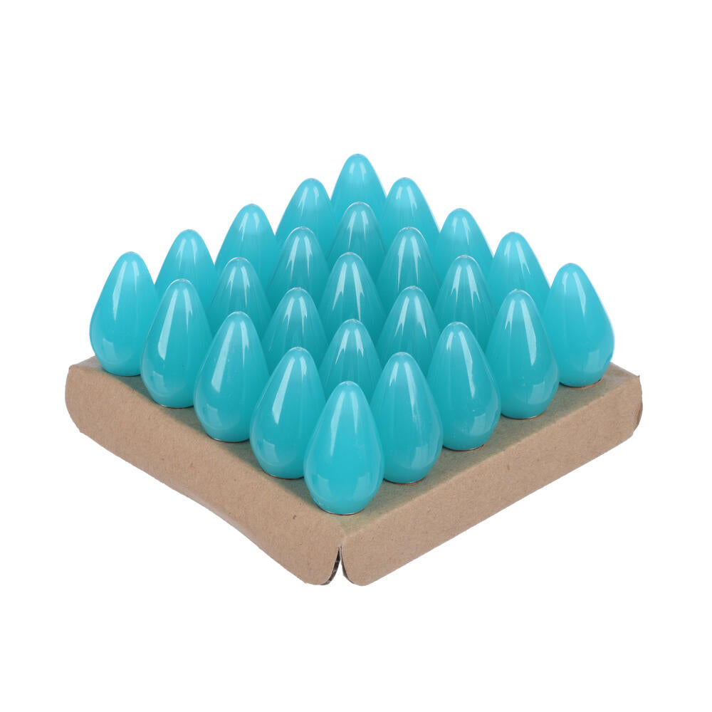 Vickerman C7 Ceramic LED Teal Bulb  Nickel Base 120V .6 Watts  3 diodes 25 Bulbs per Pack