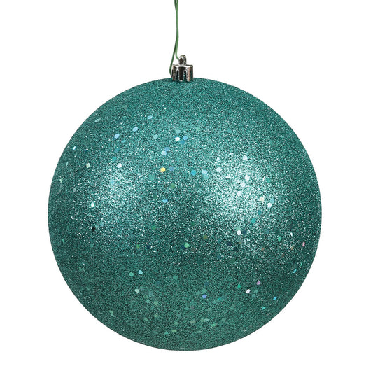 Vickerman 6" Teal Sequin Ball Ornament 4 per Bag