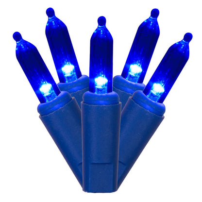 Vickerman 50 LED Sky Blue Dura-Lit Light on Sky Blue Wire, 37' Christmas Light Strand