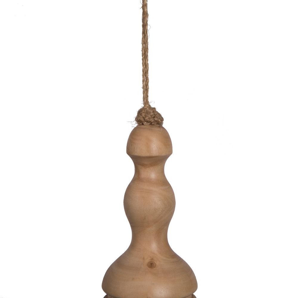 Vickerman 15" Light Natural Turned Wood Finial Ornament 2 per bag.