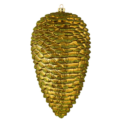 Vickerman 7" Olive Matte Glitter Pinecone Christmas Ornament 4 per pack