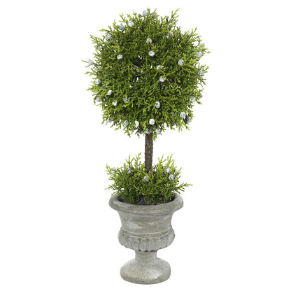 Vickerman 15" Artificial Green Oregon Juniper Topiary.