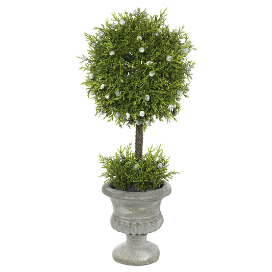 Vickerman 15" Artificial Green Oregon Juniper Topiary.