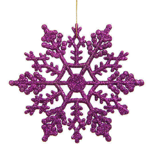 Vickerman 4" Purple Glitter Snowflake Christmas Ornament 24 per Box