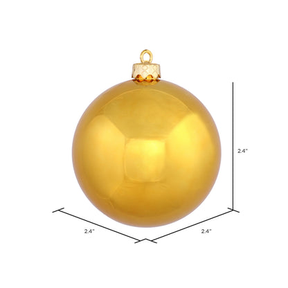 Vickerman 2.4" Antique Gold Shiny Ball Ornament 24 per Bag