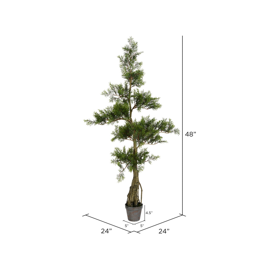 Vickerman 4' Artificial Potted Cedar Tree.