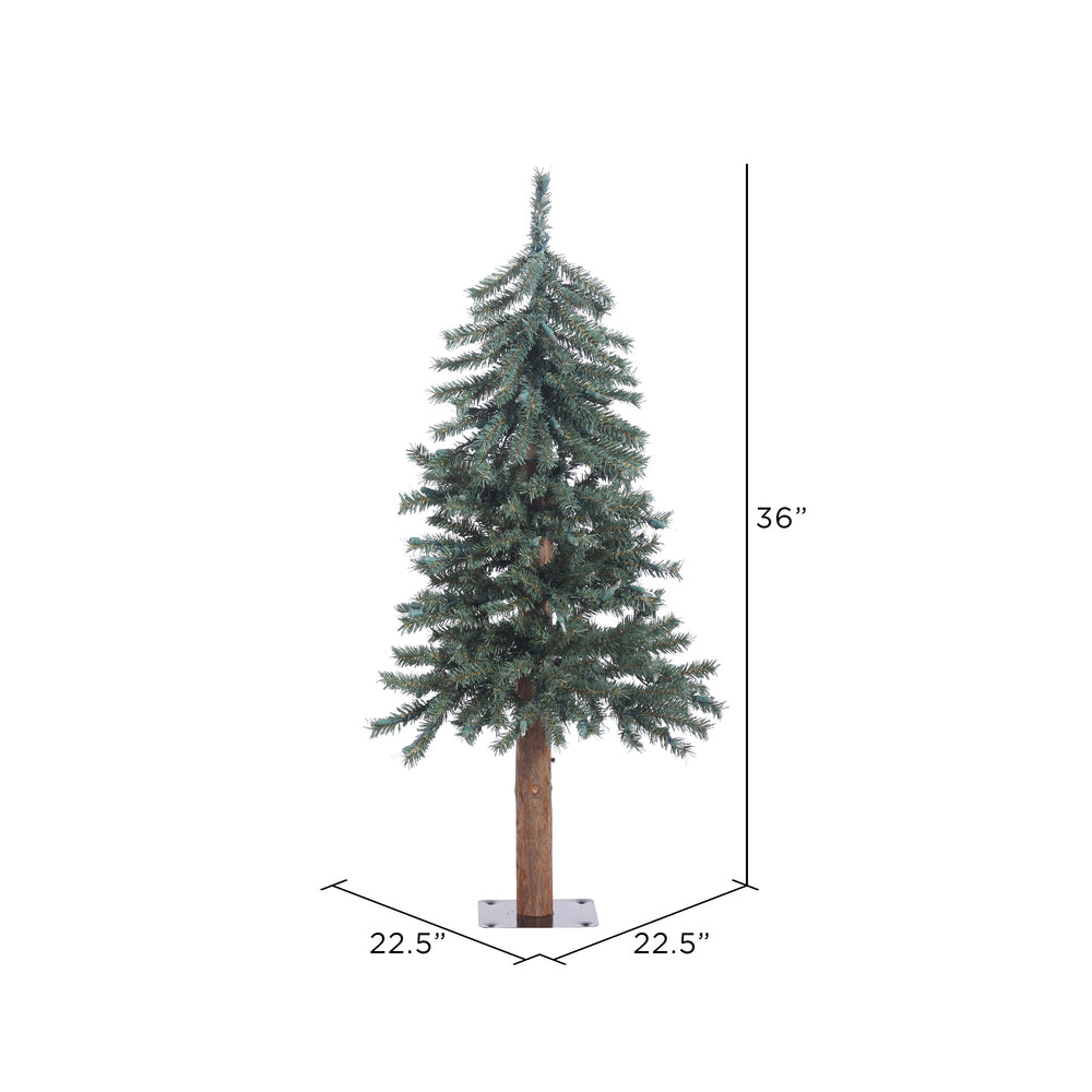 Vickerman 3' Natural Bark Alpine Artificial Christmas Tree Unlit
