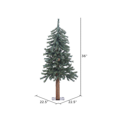 Vickerman 3' Natural Bark Alpine Artificial Christmas Tree Unlit