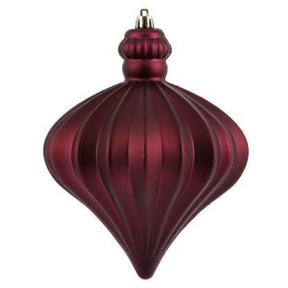 Vickerman 6" Berry Red Matte Onion Drop Christmas Ornament 4 per Bag