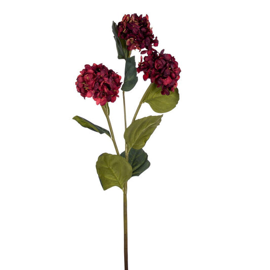 Vickerman 33" Burgundy Artificial Hydrangea Spray with Three Flower Heads 2 per bag.