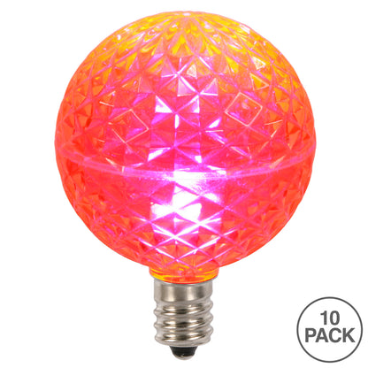 Vickerman G50 LED Pink Replacement Bulb E12/C7 Nickel Base .38W 10 Bulbs per Pack