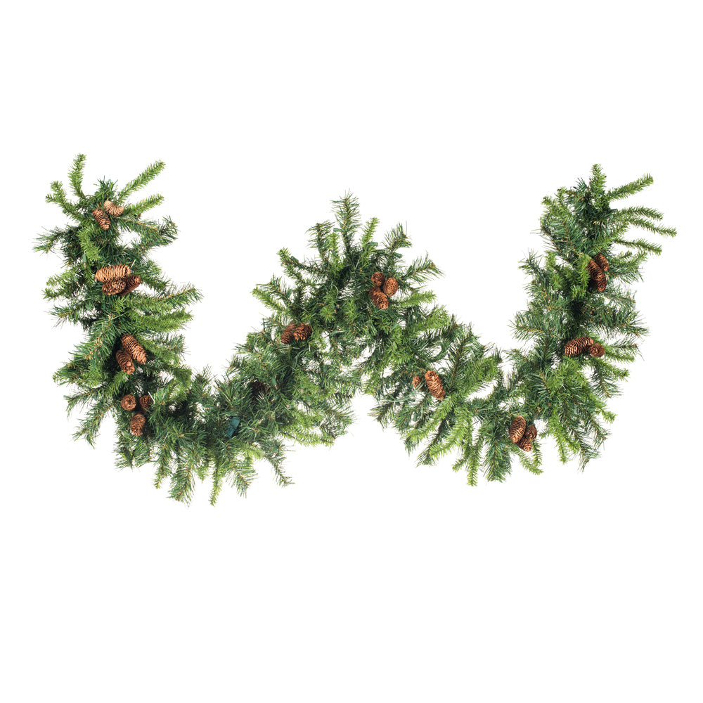 Vickerman 9' Cheyenne Artificial Christmas Garland Clear Dura-lit Incandescent Lights