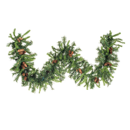 Vickerman 9' Cheyenne Artificial Christmas Garland Clear Dura-lit Incandescent Lights
