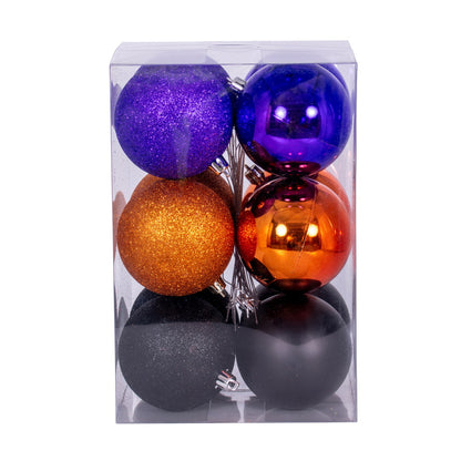 Vickerman 3" Purple Orange and Black Ornament Assortment 12 per box.