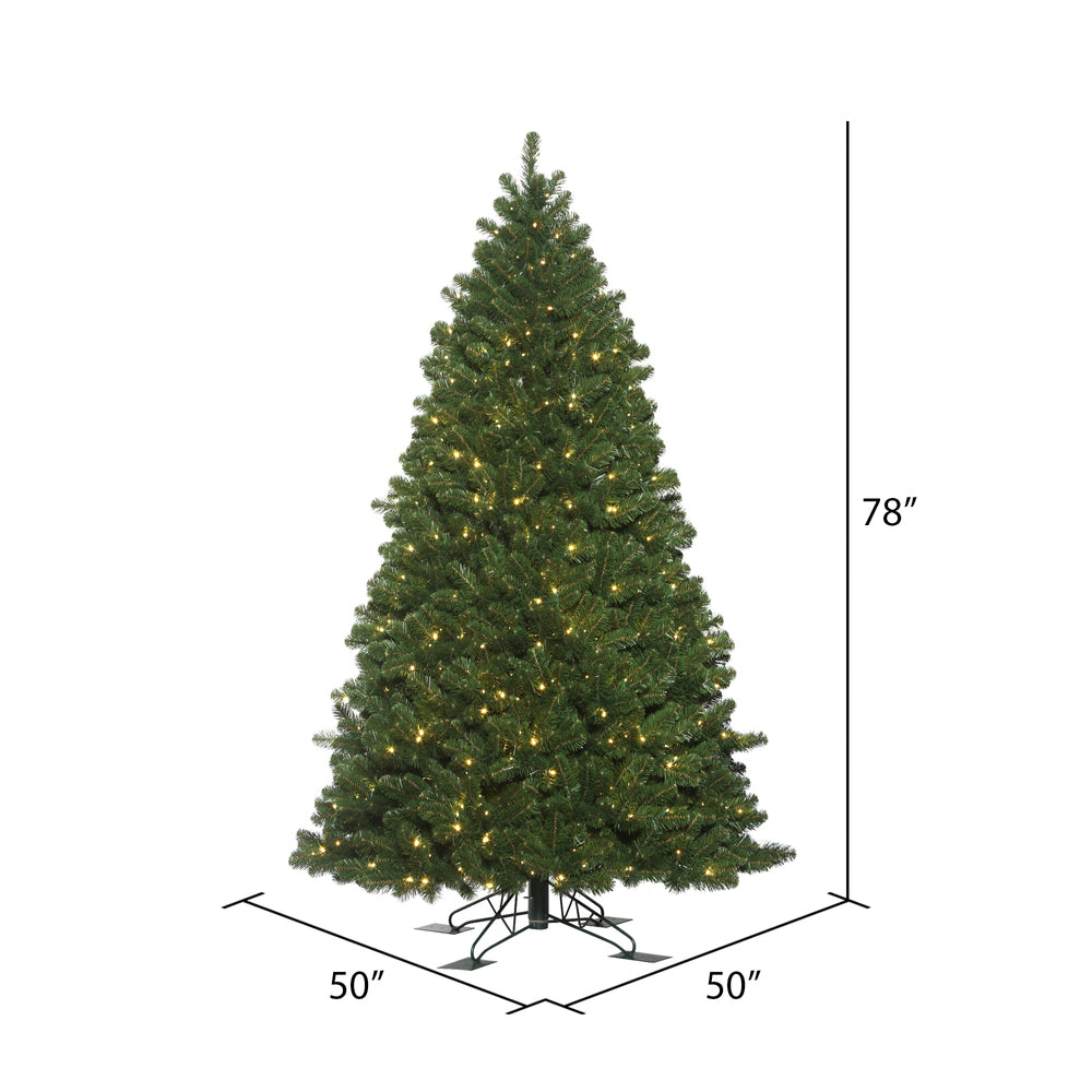 Vickerman 6.5' x 50" Oregon Fir Outdoor Artificial Christmas Tree  Warm White Wide Angle LED Lights