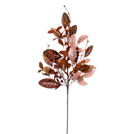 Vickerman 32" Green Brown Artificial Leaf Spray 2 per bag.