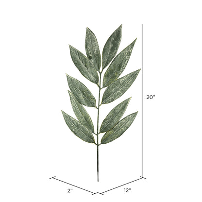 Vickerman 20" Artificial Green Muddy White Willow Spray. Includes 6 sprays per pack.