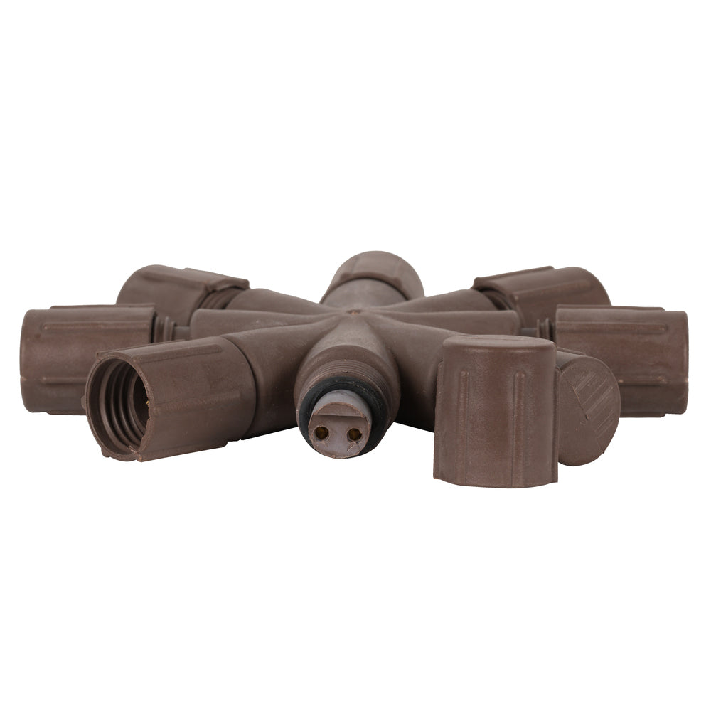 Vickerman Single Mold LED Set Brown Coaxial 8-Way Splitter 2/Bag CSA/us Listed.