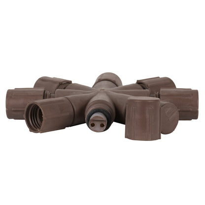 Vickerman Single Mold LED Set Brown Coaxial 8-Way Splitter 2/Bag CSA/us Listed.