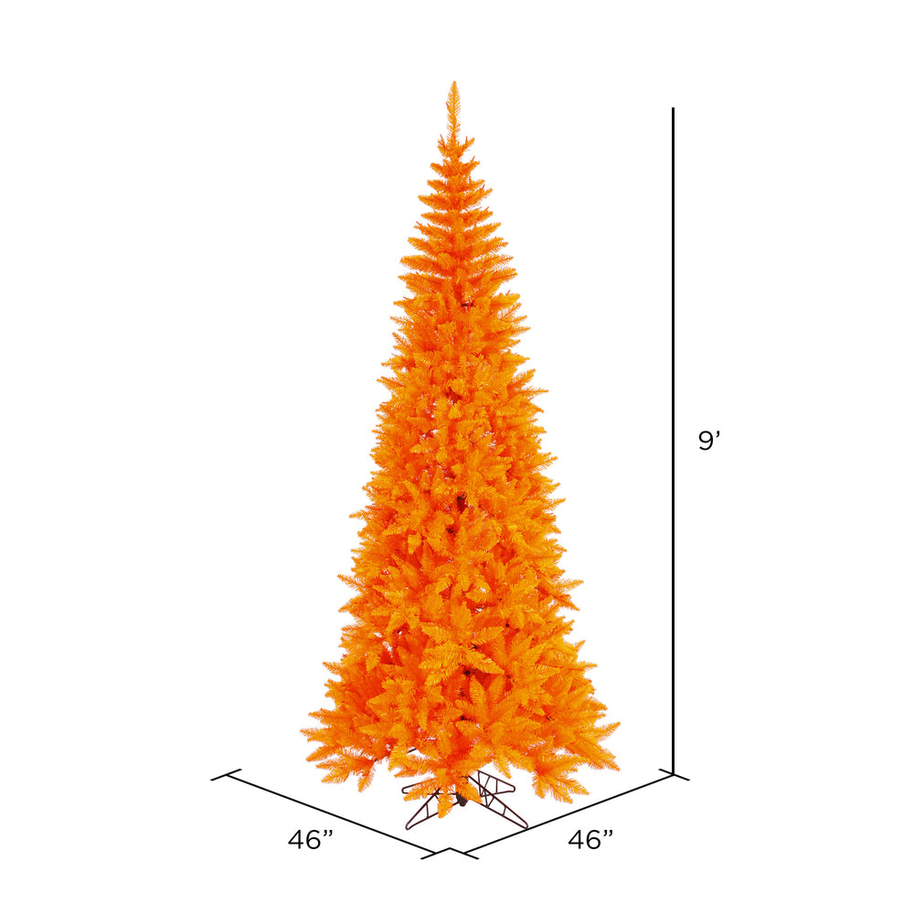 Vickerman 9' Orange Fir Slim Artificial Christmas Tree Unlit