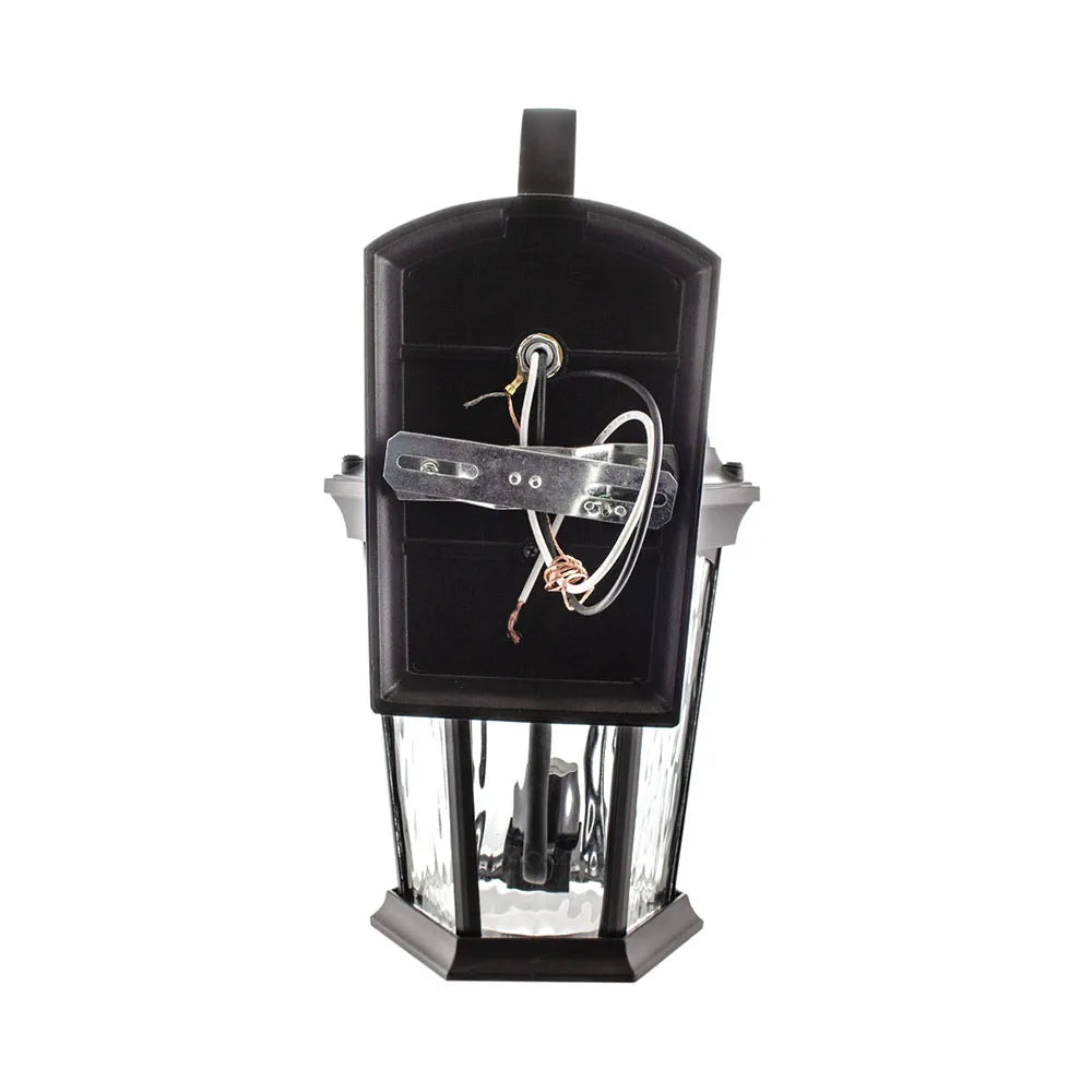 Euri Lighting EFL-130W-MD Decorative Fixture LED Flickering Flame Lantern with Dual Security Light and Flame Mode Wet Rated Motion Sensor Dusk to Dawn, Bronze Finish with Water Glass