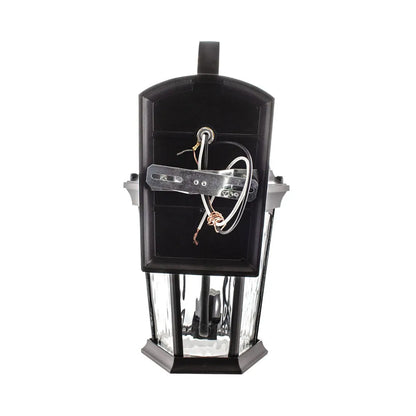 Euri Lighting EFL-130W-MD Decorative Fixture LED Flickering Flame Lantern with Dual Security Light and Flame Mode Wet Rated Motion Sensor Dusk to Dawn, Bronze Finish with Water Glass