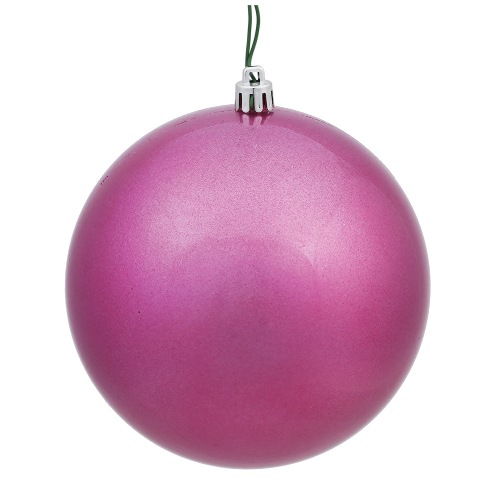 Vickerman 4" Mauve Candy Ball Ornament 6 per Bag