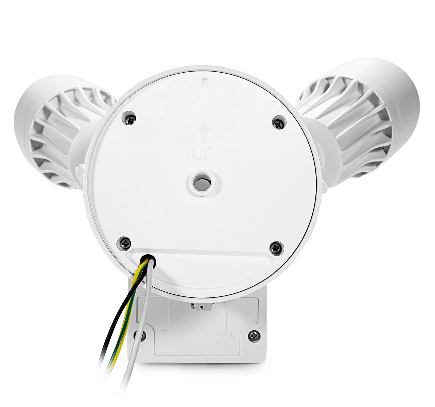 ASD Lighting LED Security Floodlight 2 round heads 20W 120-277V CCT Selectable 3000/4000/5000K with 180° Motion Sensor and Photocell White ETL