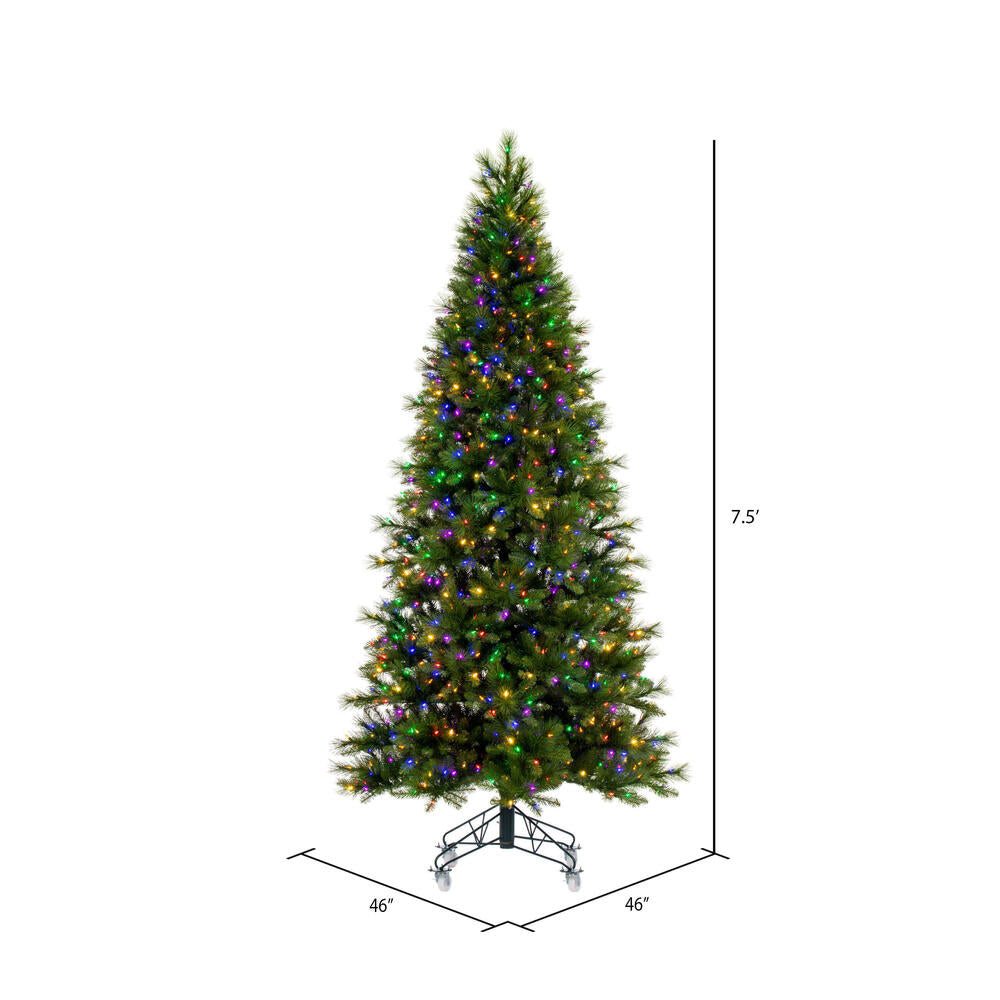 Vickerman 7.5' x 46" Jackson Pine Artificial Pre-Lit Christmas Tree Multi-Colored Lights.