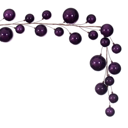 Vickerman 10' Plum Pearl Branch Ball Wire Garland.