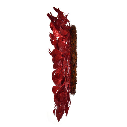 Vickerman 24" Red Artificial Dogwood Glitter Wreath.